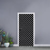 Black And White Paw And Polka Dot Print Door Sticker