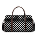 Black And White Paw And Polka Dot Print Duffel Bag