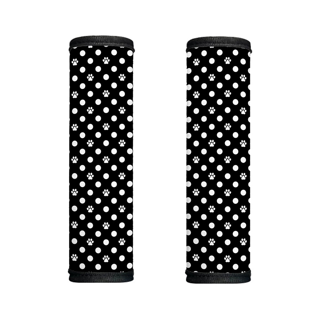 Black And White Paw And Polka Dot Print Handle Covers