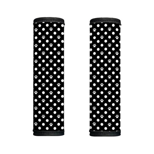 Black And White Paw And Polka Dot Print Handle Covers