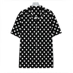 Black And White Paw And Polka Dot Print Hawaiian Shirt