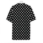 Black And White Paw And Polka Dot Print Hawaiian Shirt