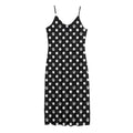 Black And White Paw And Polka Dot Print Jersey Midi Cami Dress
