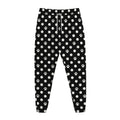 Black And White Paw And Polka Dot Print Jogger Pants