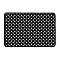 Black And White Paw And Polka Dot Print Kitchen Mat