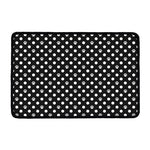 Black And White Paw And Polka Dot Print Kitchen Mat