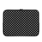 Black And White Paw And Polka Dot Print Laptop Sleeve