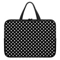 Black And White Paw And Polka Dot Print Laptop Sleeve With Handle
