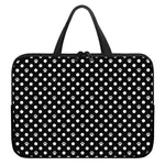 Black And White Paw And Polka Dot Print Laptop Sleeve With Handle