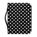 Black And White Paw And Polka Dot Print Leather Bible Cover