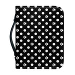 Black And White Paw And Polka Dot Print Leather Bible Cover