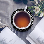 Black And White Paw And Polka Dot Print Leather Coaster Set