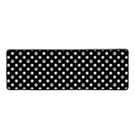 Black And White Paw And Polka Dot Print Long Kitchen Mat