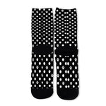 Black And White Paw And Polka Dot Print Long Socks