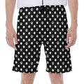 Black And White Paw And Polka Dot Print Men's Beach Shorts