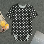 Black And White Paw And Polka Dot Print Men's Bodysuit