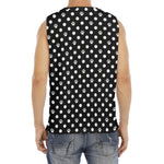 Black And White Paw And Polka Dot Print Men's Fitness Tank Top