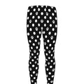 Black And White Paw And Polka Dot Print Men's Leggings