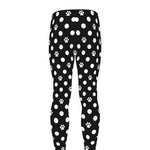 Black And White Paw And Polka Dot Print Men's leggings