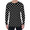 Black And White Paw And Polka Dot Print Men's Long Sleeve T-Shirt