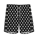 Black And White Paw And Polka Dot Print Men's Sports Shorts