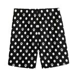 Black And White Paw And Polka Dot Print Men's Sports Shorts