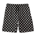 Black And White Paw And Polka Dot Print Men's Swim Trunks