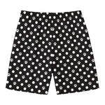 Black And White Paw And Polka Dot Print Men's Swim Trunks