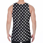 Black And White Paw And Polka Dot Print Men's Velvet Tank Top