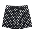 Black And White Paw And Polka Dot Print Mesh Shorts
