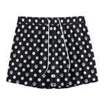 Black And White Paw And Polka Dot Print Mesh Shorts