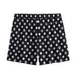 Black And White Paw And Polka Dot Print Mesh Shorts