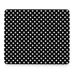 Black And White Paw And Polka Dot Print Mouse Pad