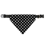 Black And White Paw And Polka Dot Print Over The Collar Dog Bandana
