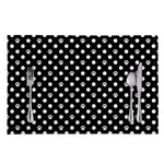 Black And White Paw And Polka Dot Print Placemat