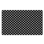 Black And White Paw And Polka Dot Print Polyester Doormat