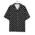 Black And White Paw And Polka Dot Print Rayon Hawaiian Shirt