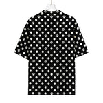 Black And White Paw And Polka Dot Print Rayon Hawaiian Shirt