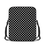 Black And White Paw And Polka Dot Print Rectangular Crossbody Bag