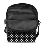 Black And White Paw And Polka Dot Print Rectangular Crossbody Bag