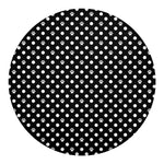 Black And White Paw And Polka Dot Print Round Blanket