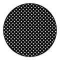 Black And White Paw And Polka Dot Print Round Floor Mat
