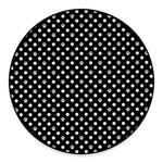 Black And White Paw And Polka Dot Print Round Floor Mat