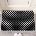 Black And White Paw And Polka Dot Print Rubber Doormat