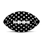 Black And White Paw And Polka Dot Print Rugby Ball