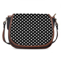 Black And White Paw And Polka Dot Print Saddle Bag