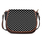 Black And White Paw And Polka Dot Print Saddle Bag