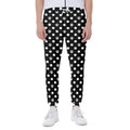Black And White Paw And Polka Dot Print Joggers