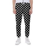 Black And White Paw And Polka Dot Print Scuba Joggers