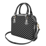 Black And White Paw And Polka Dot Print Shoulder Handbag